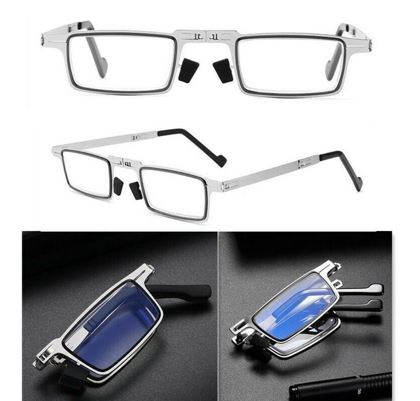 Foldable Reading Glasses Ultra Light Titanium Material Screwless Anti-Blue Light