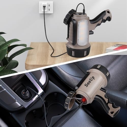 Rechargeable Spotlight Flashlight, Super Bright Waterproof Handheld Spot
