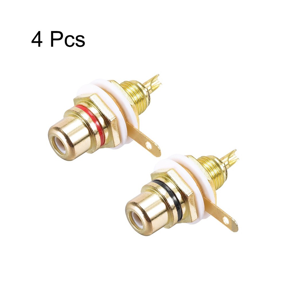 4 x RCA Female Panel Mount Chassis Socket Jack Connector