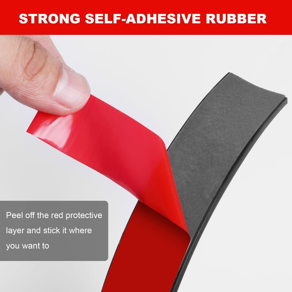Adhesive Backing Rubber Strip 2 W 1/8 T 10 Ft L Solid Neoprene Sheet Roll