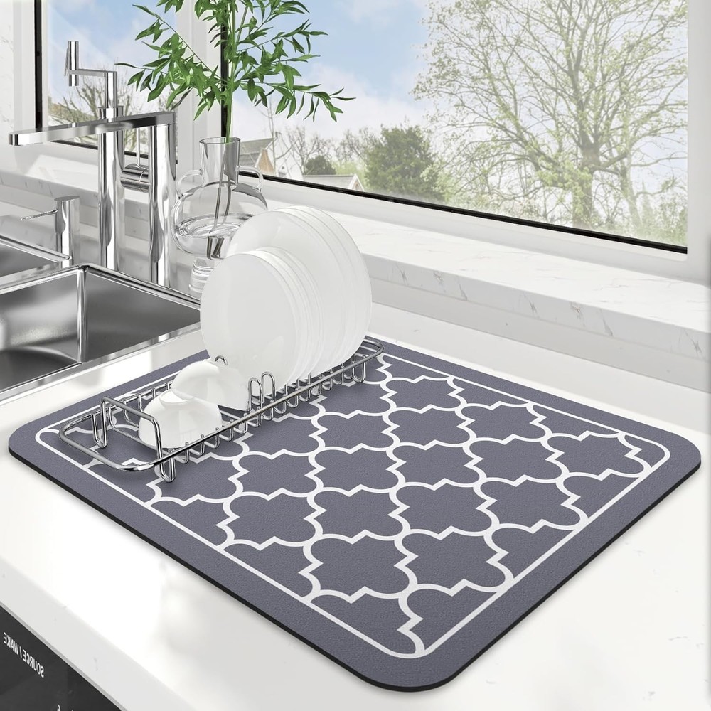 WISELIFE Dish Drying Mat Super Absorbent Drying Mat Large Dish Drying Mats for K