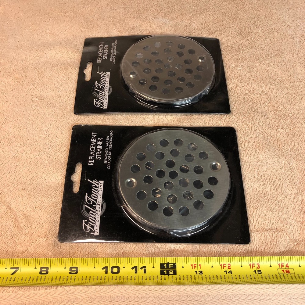 LOT OF 2 REPLACEMENT STRAINERS - BRUSHED NICKEL - 4"