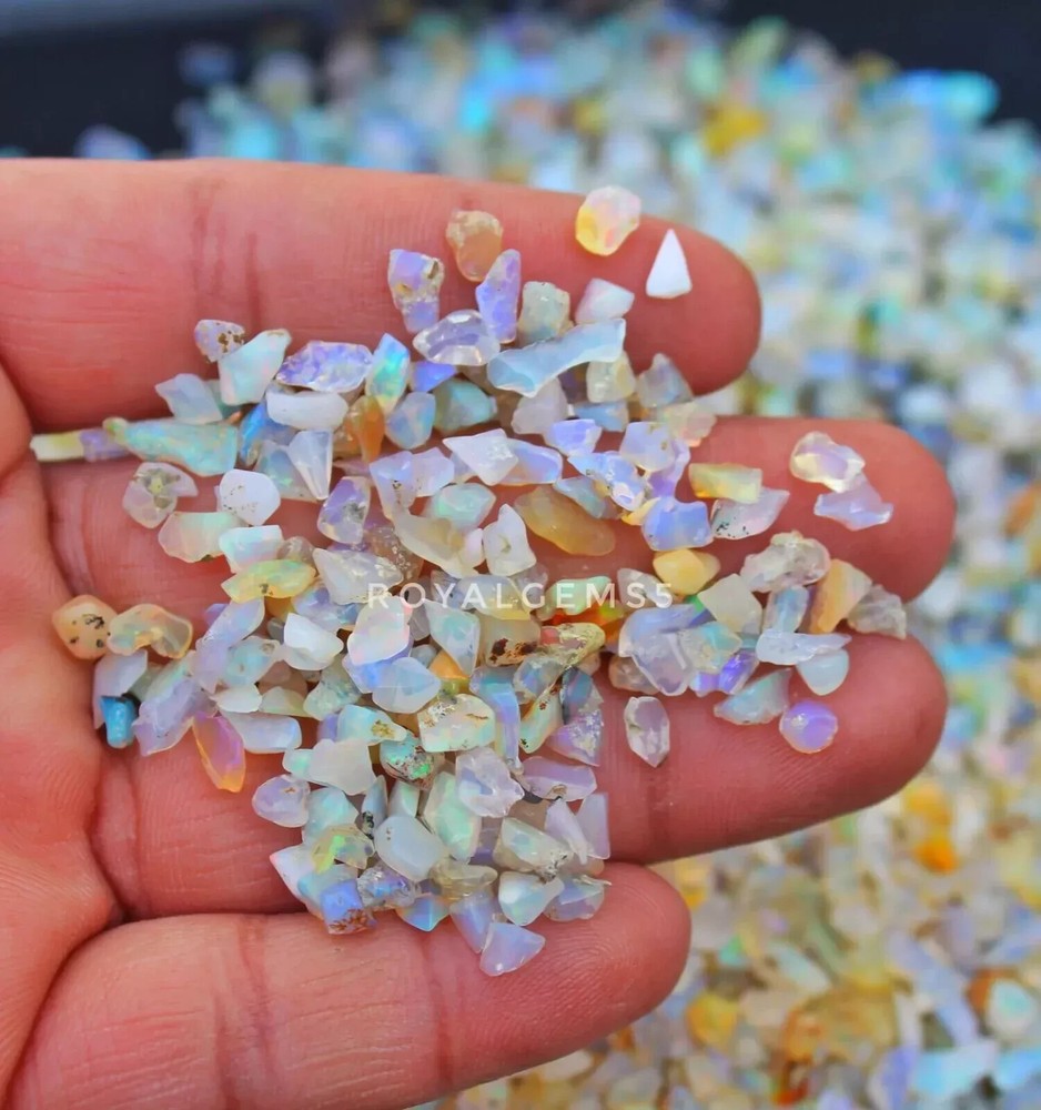100 Pcs Lot AAA Natural Multi Flash Ethiopian Opal Rough Welo Fire Opal Stone