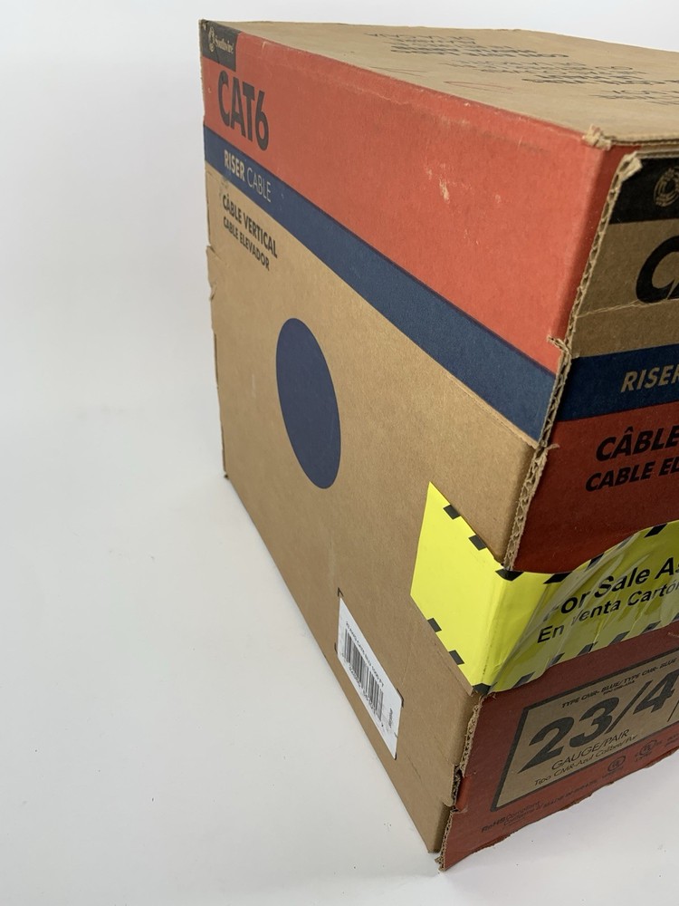 Southwire CAT6 Solid CU Riser Cable CMR 23/4 Data Cable, Blue, 1000ft. NEW