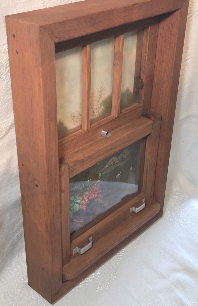 3D Wall Art Wooden Window View Rustic Home Decor