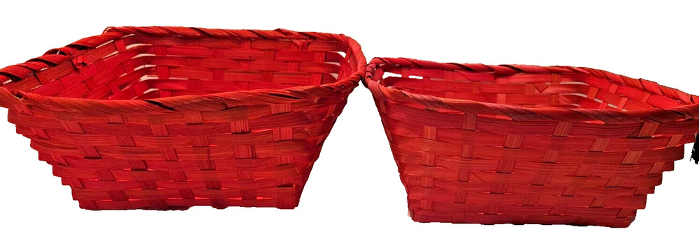 Festive Decorative Red Baskets (2)