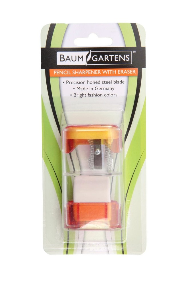 Baumgartens Single-Hole Trap Door Eraser Manual Pencil Sharpener, Assorted