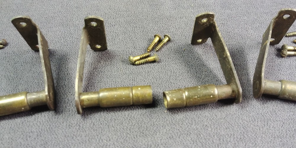 12 Brass Look Inside Curtain Rod Barrel Bracket Spring Surface Mount Hardware