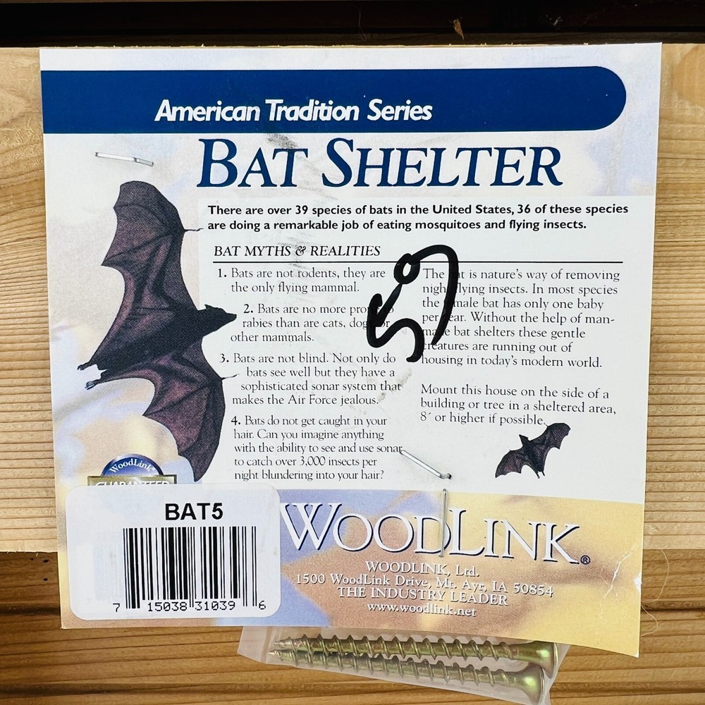 Woodlink BAT5 Cedar Bat Shelter NEW