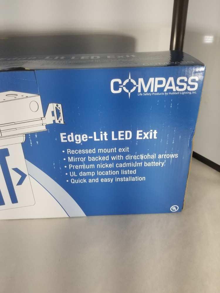Compass CELS1RNE LED Emergency Exit Sign Red Letter Please Read Description