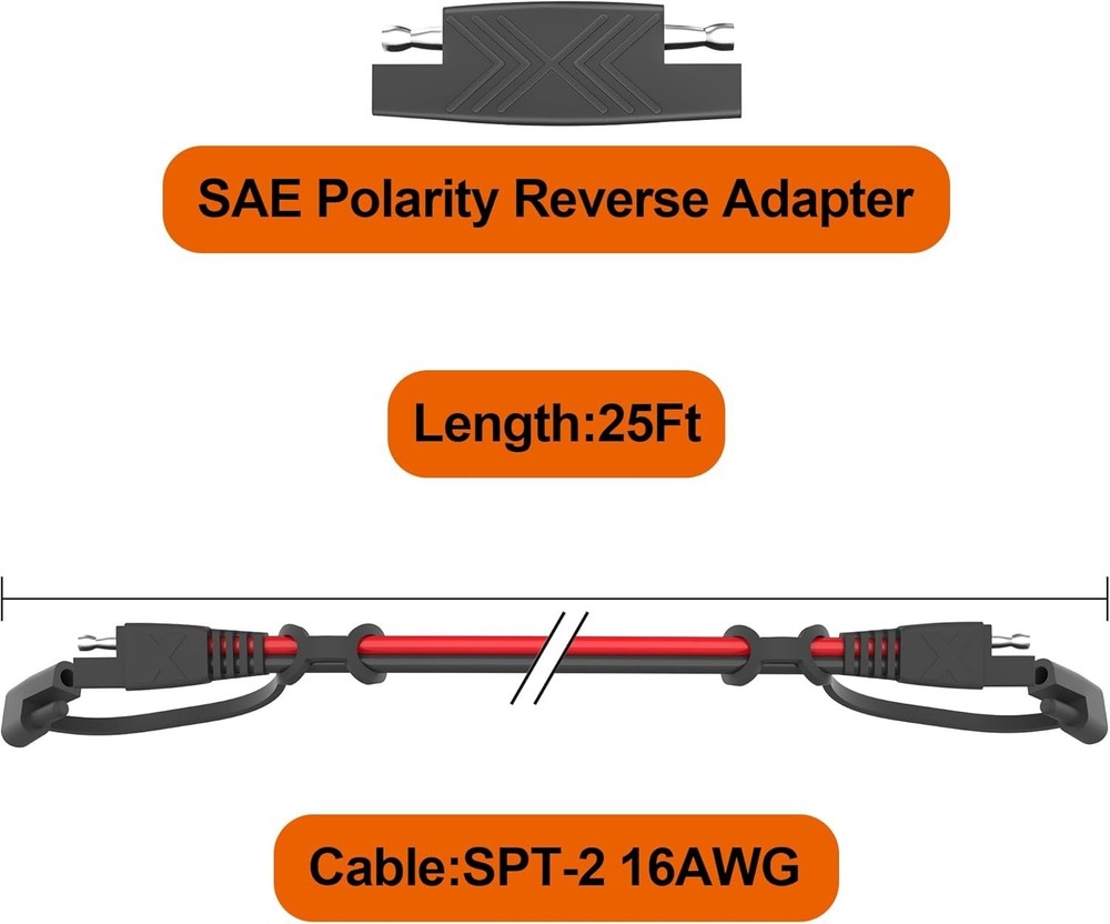 Heavy-Duty 12FT SAE Extension Cables, 4-Pack