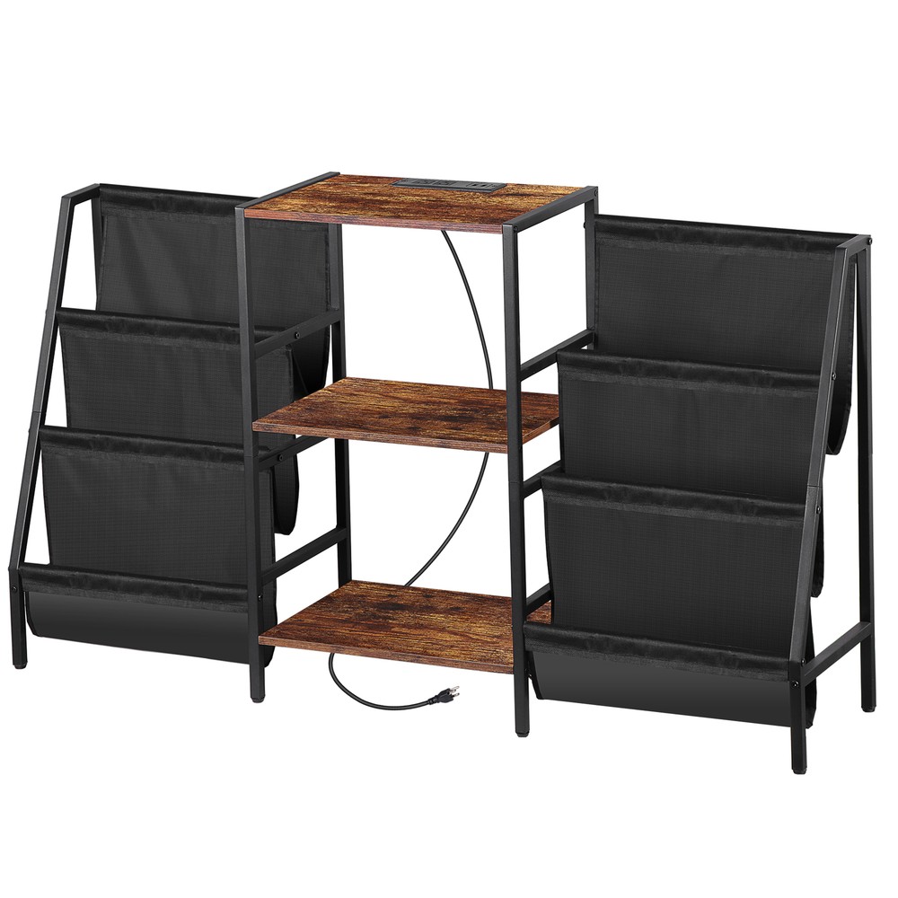 High-Capacity Vinyl Storage Console Turntable Stand Rust-Resistant Metal Frame