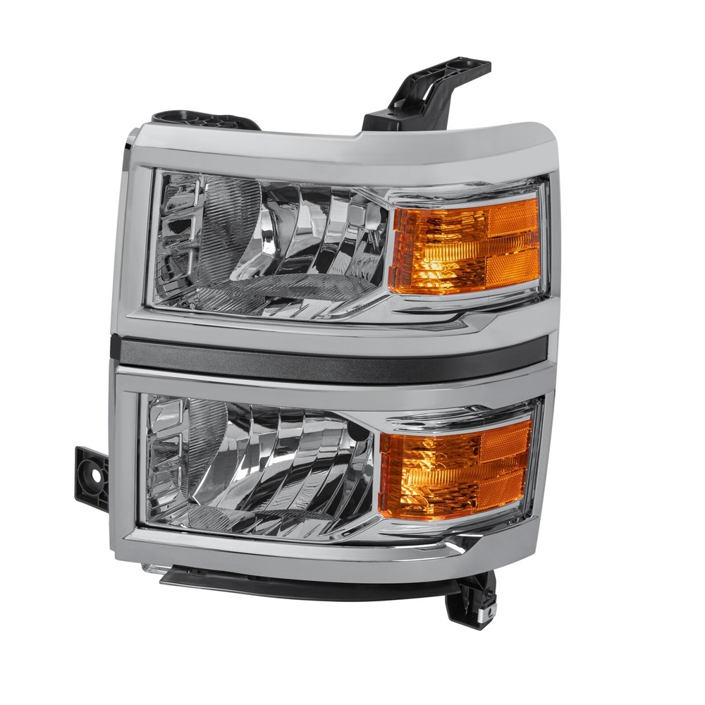 Pair Front Headlight Assembly For 2014-2015 Chevy Silverado 1500 Amber Reflector