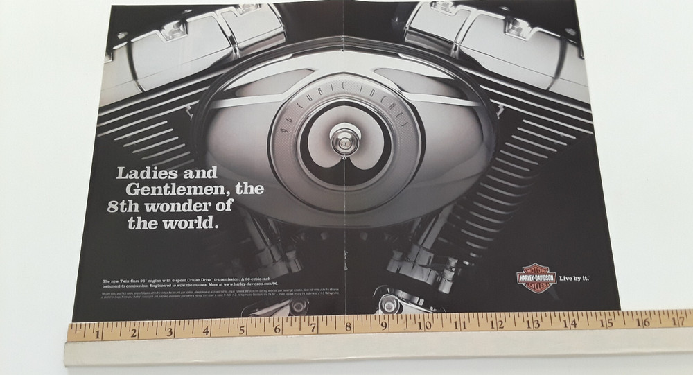 2006 HARLEY DAVIDSON 96 CUBIC INCH ORIGINAL 2 PAGE AD