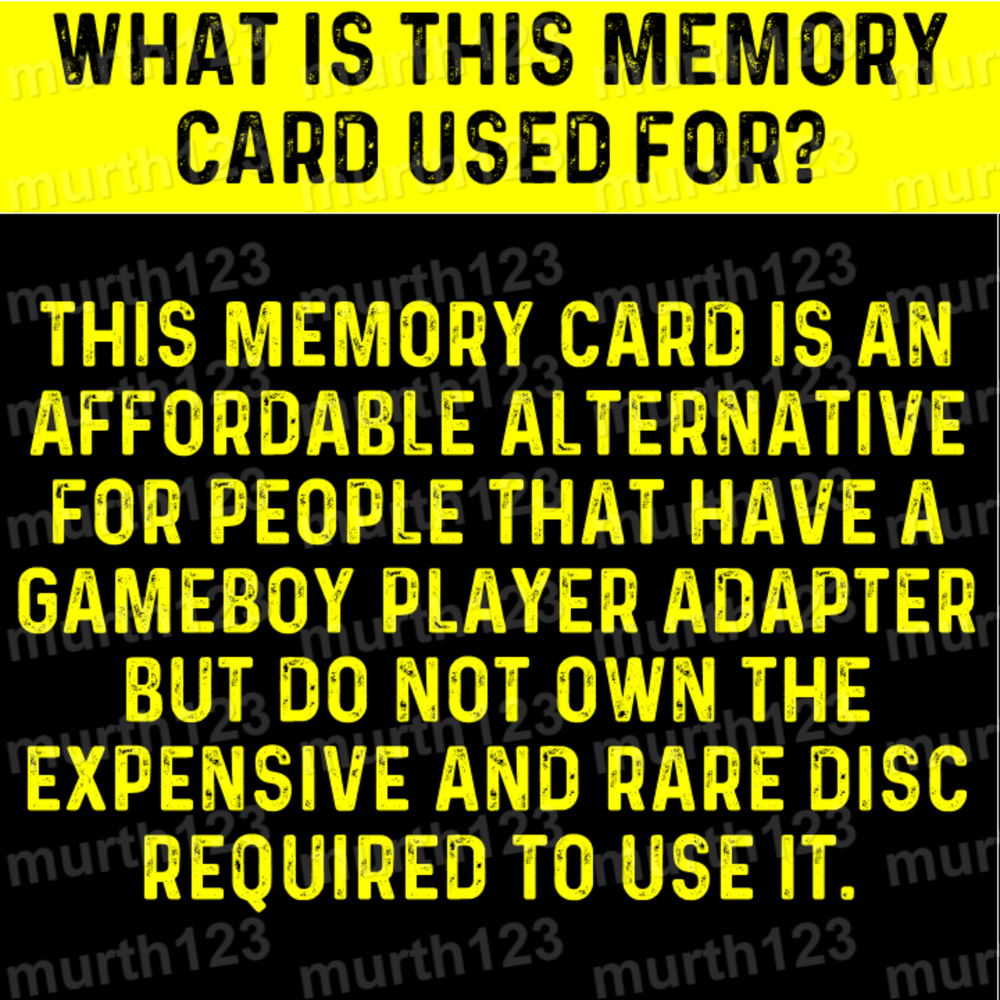 GameBoy Player GameCube Memory Card Bootable Disc Replacement