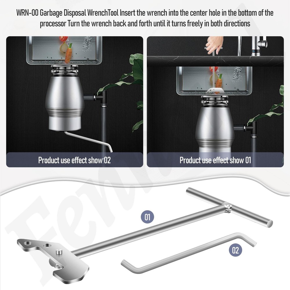 Garbage Disposer Unjamming Wrench, 2 Pack, Compatible with SinkErator Moen, R...