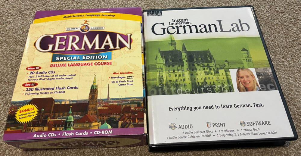 Learn German Language - Instant Immersion Lab & Global Access  - 2 RARE CD Sets!