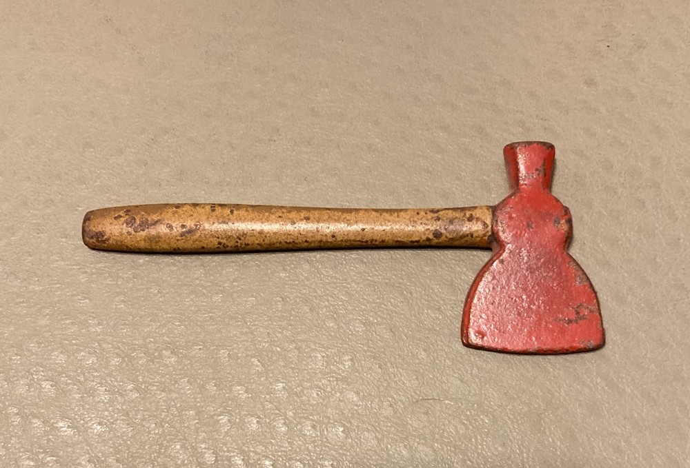 Antique Miniature Broad Axe Hatchet Cast Iron Hammer Tool Small Tiny 3" long
