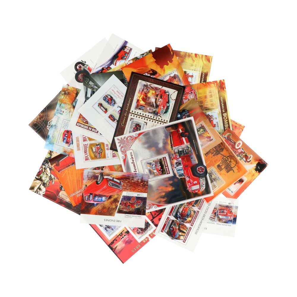 STAMPS COLLECTION FIRE ENGINES 30+ DIFF. SETS