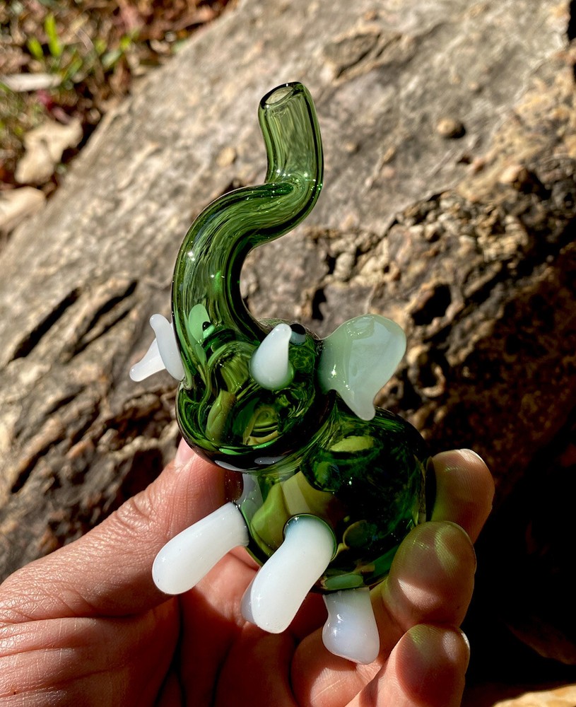 Elephant Glass Pipe Green
