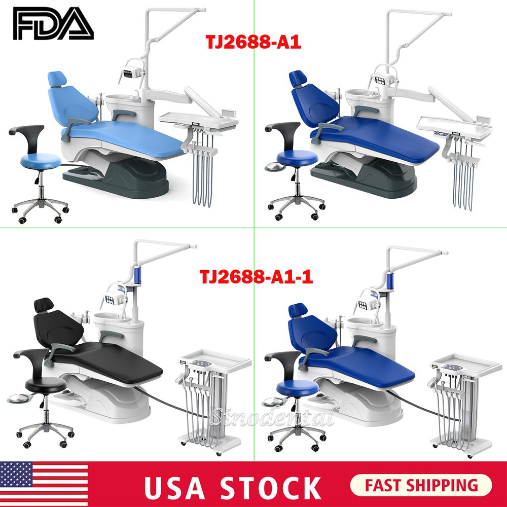 FDA Dental Unit Chair Computer Controlled DC Motor Functional Foot Pedal +Stool