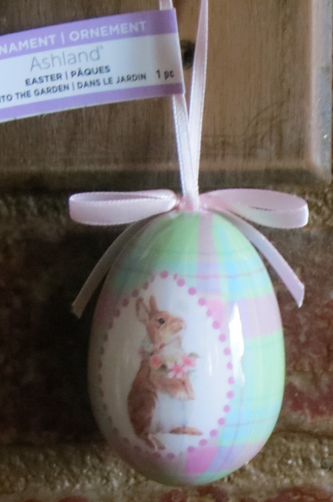 Ashland Easter Egg Plaid Full Easter Bunny Ornament
