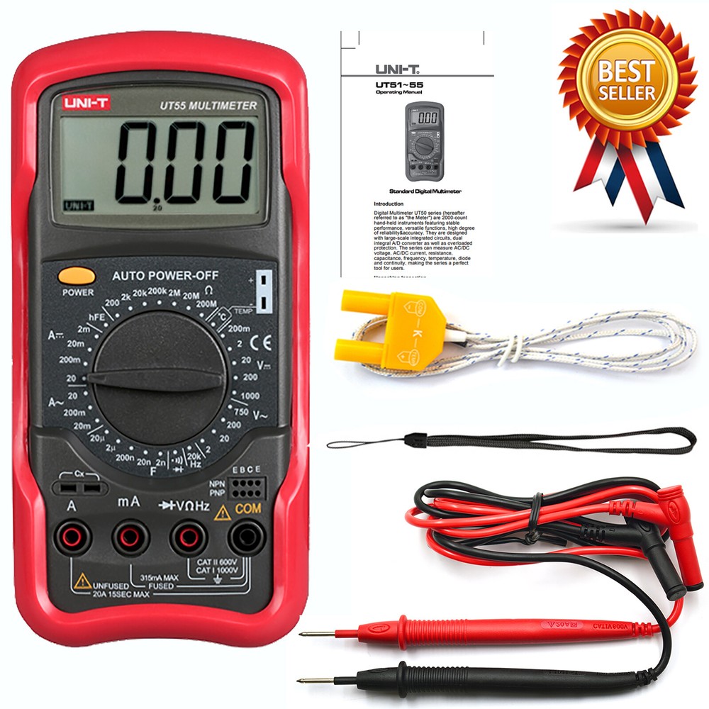 UNI-T UT55 Standard Digital Multimeter AC DC Volt Amps Ohm Capacitance Temp