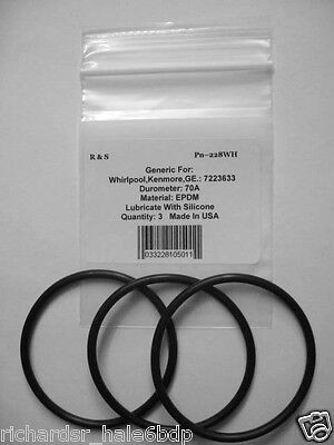 3 Reverse Osmosis water Filter Sump O-Ring 7223633 / Ken,Whirlpool,GE/R&S 228WH