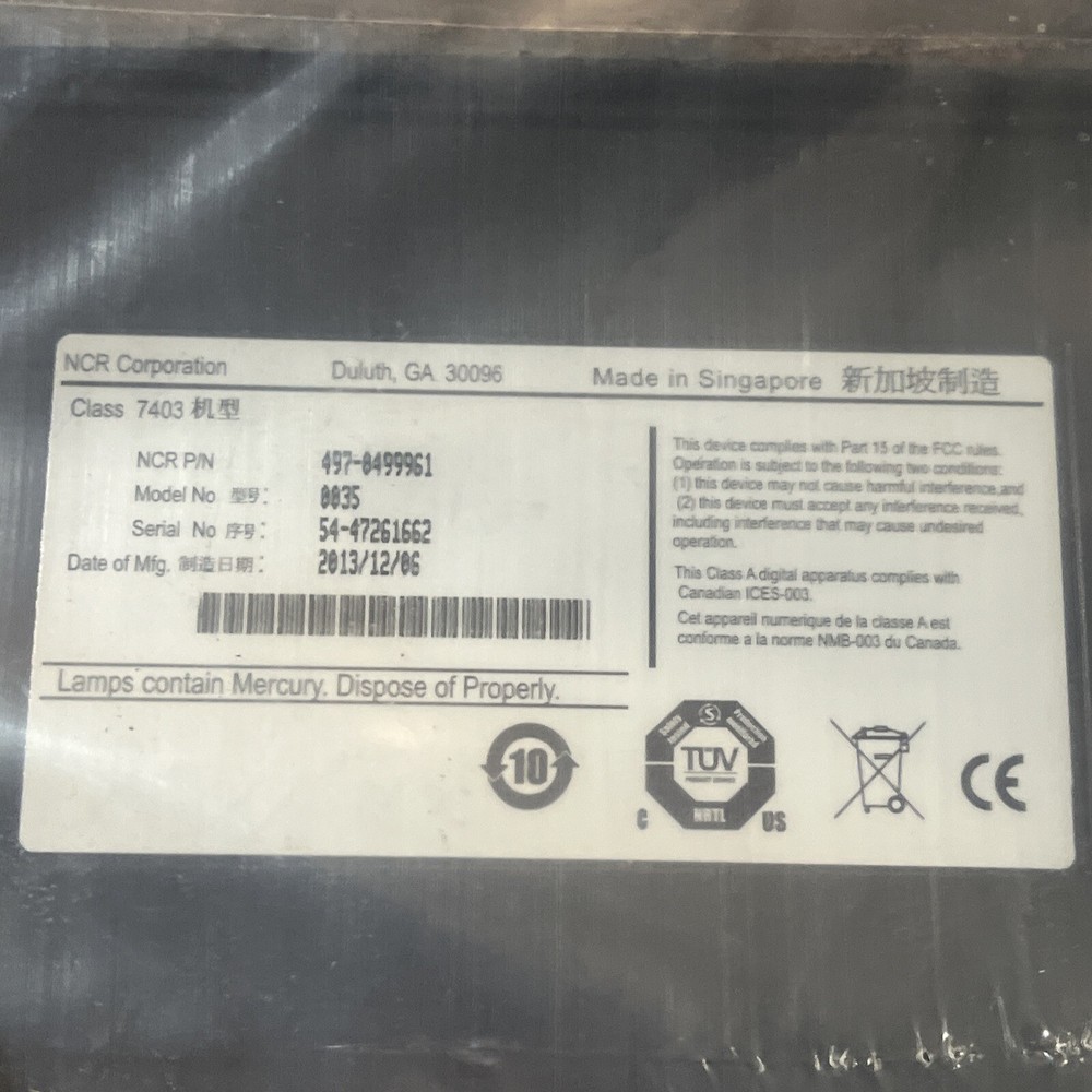 NCR CLASS 7403 SCREEN MISSING BASE