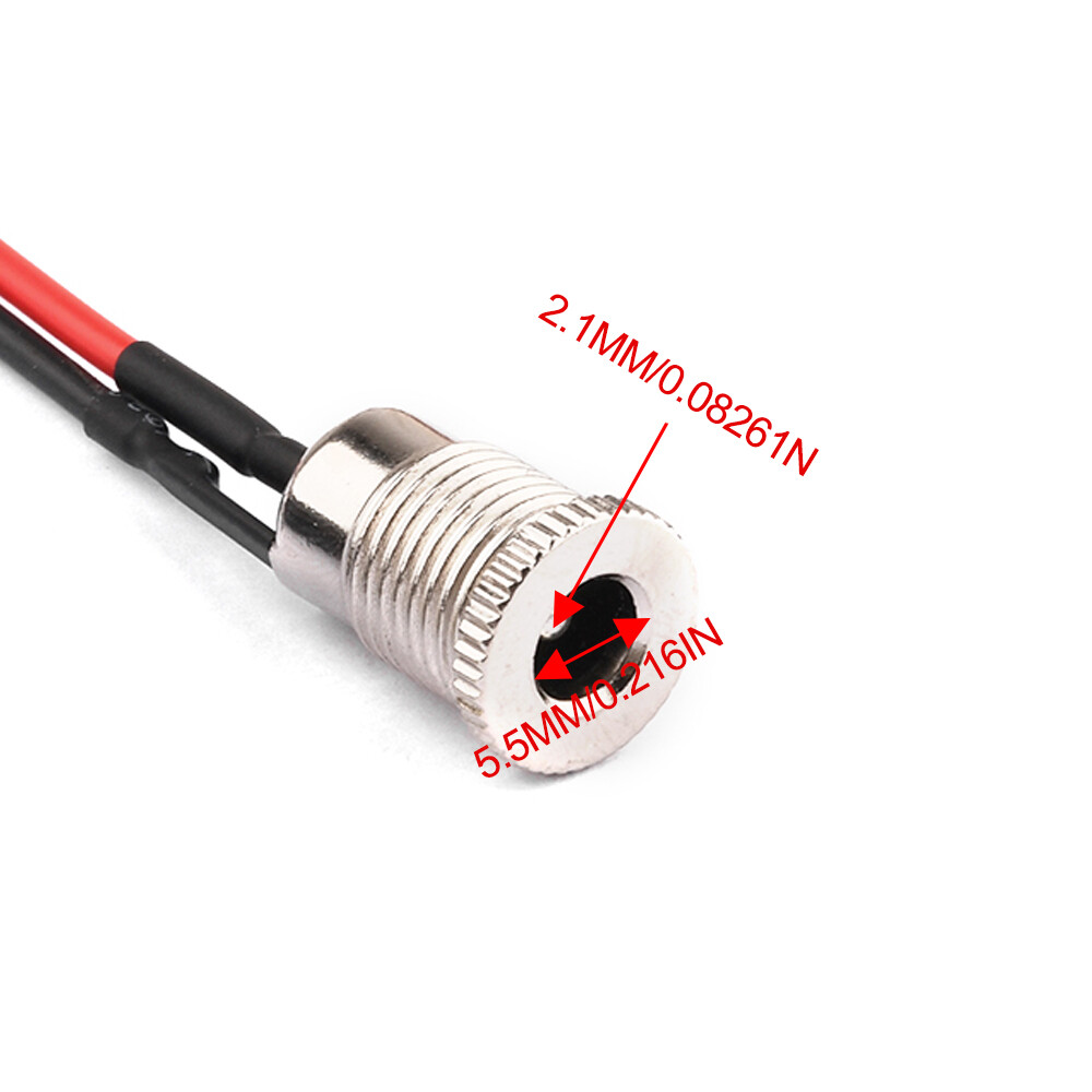 10x DC Power Jack Socket Threaded Female PanelMount Connector Adapter 5.5x2.1mm