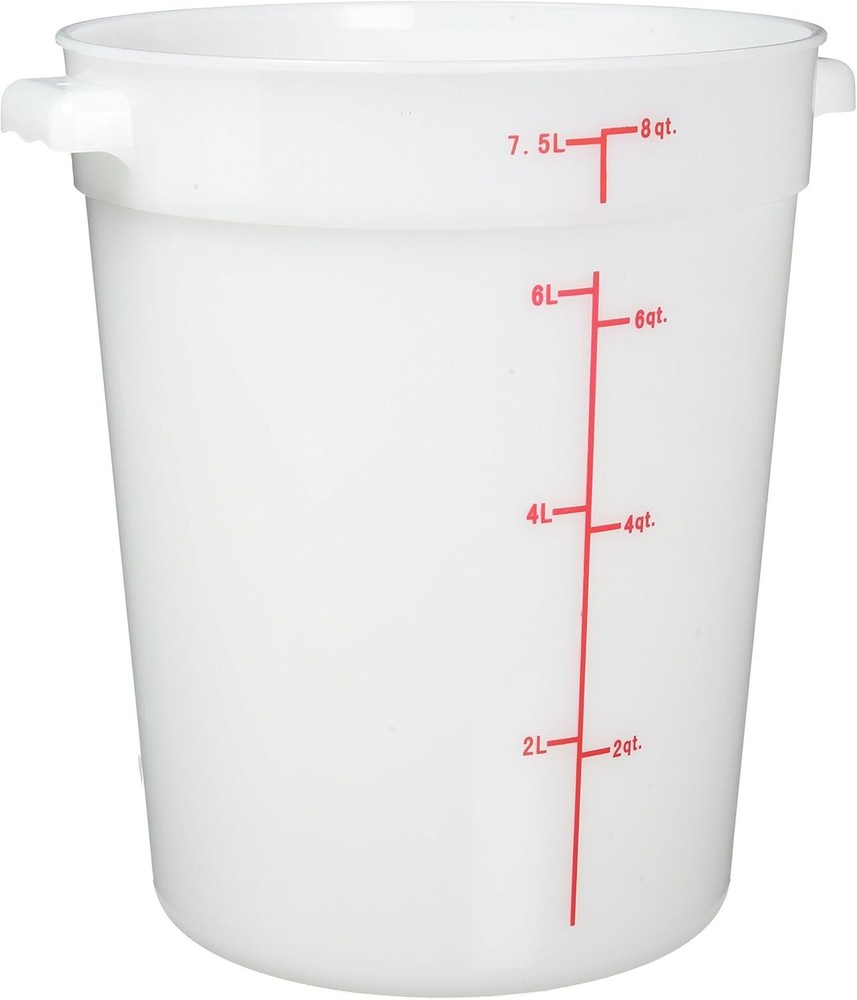 Winco PP Round Storage Container, 8-Quart, White