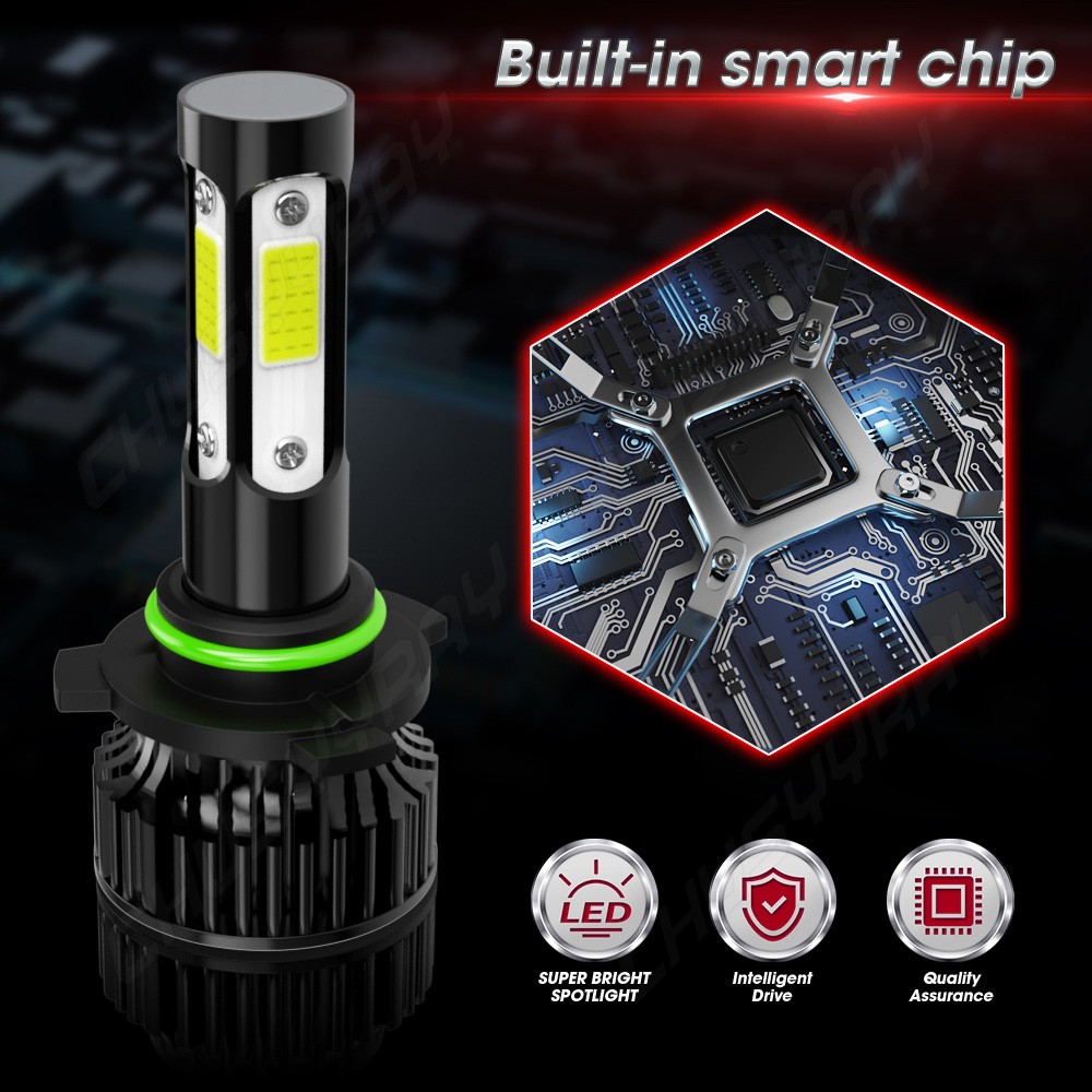 10000K 9005 9006 LED Headlight KIT Combo Bulbs Hi Low Beam Super Bright White