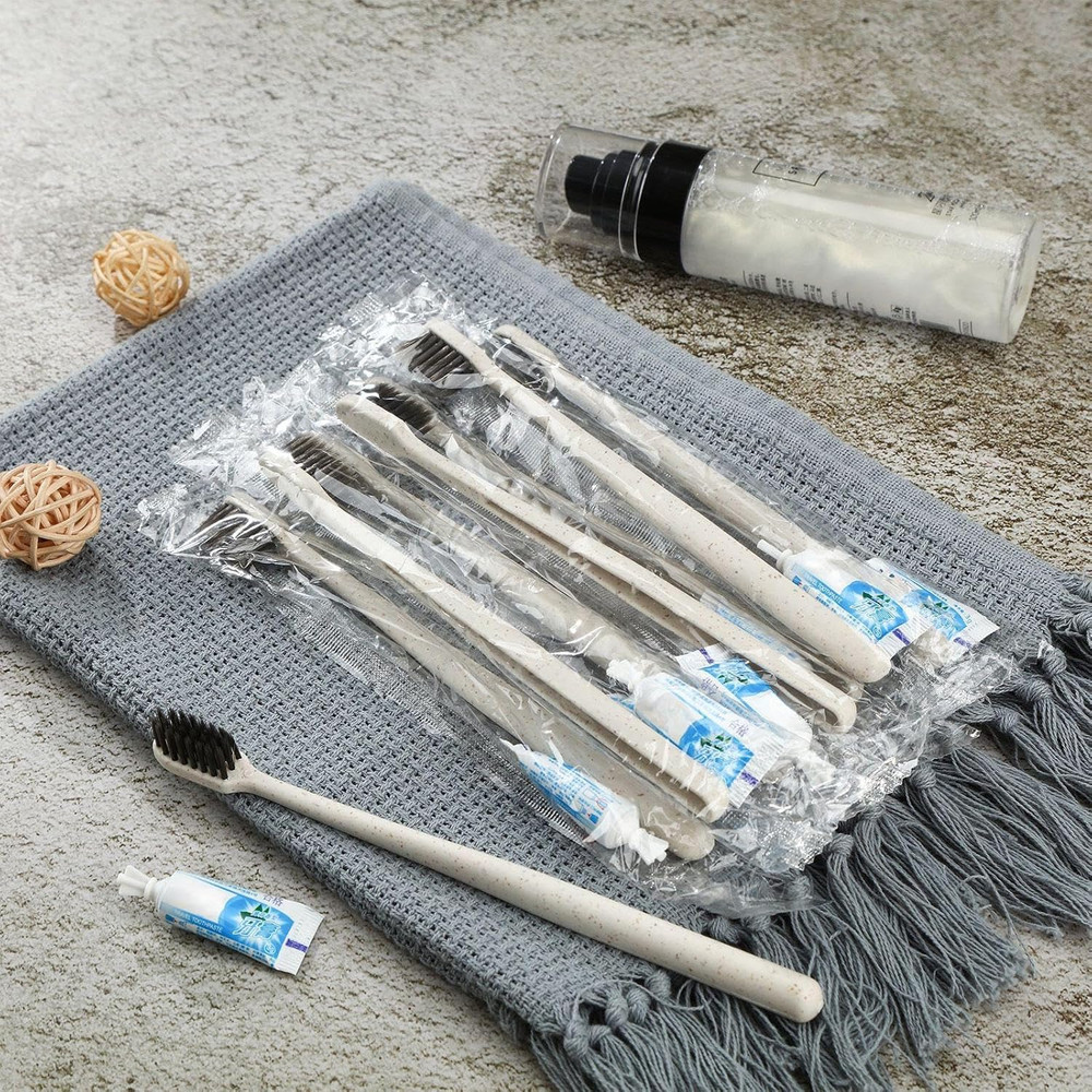 Uiifan 100 Sets Disposable Toothbrushes with Toothpaste Bulk Individually Wra.