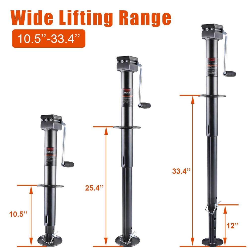 5000lb Capacity A-Frame Trailer Jack 23" Lift Drill Powered Height Adjustable