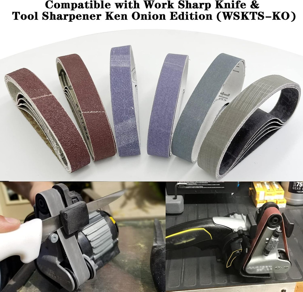 30 Pcs 3/4" X 12" Replacement Knife Sharpener Sanding Belt Kit for Work Sharp Kn