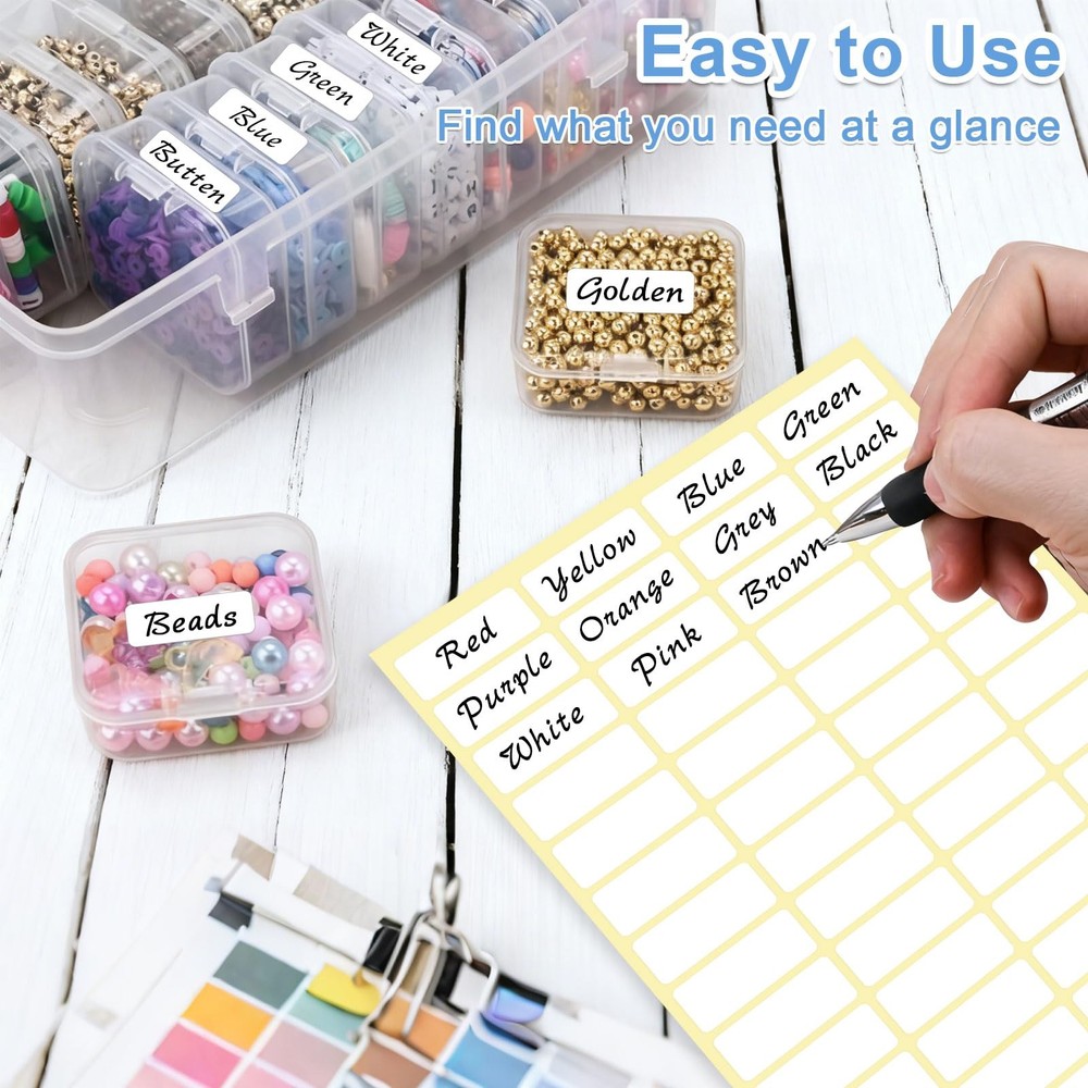 Bead Organizer Box, 62 Pcs Small Beads Organizers, With Classification Tags a...