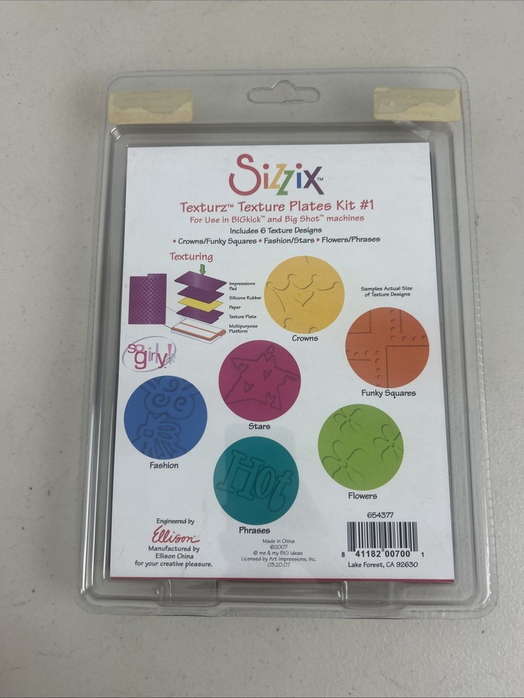 Sizzix Texturz Texture Plates Kit #1 for Embossing & Texturing