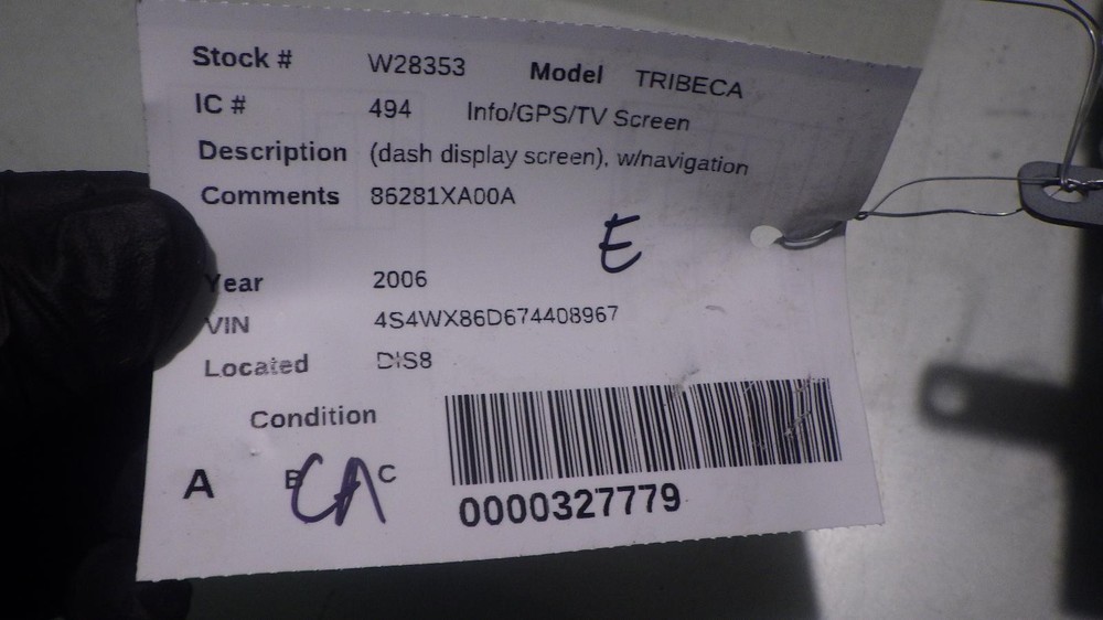 06 SUBARU TRIBECA Info Screen 86281XA00A