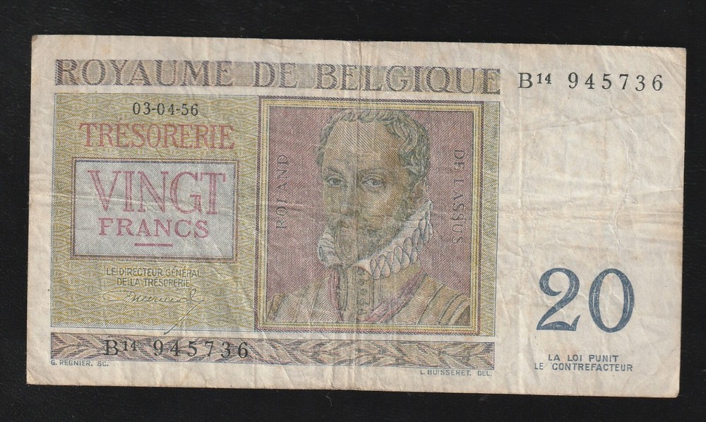 Belgium, 20 Francs, 1950, P-132, Banknote
