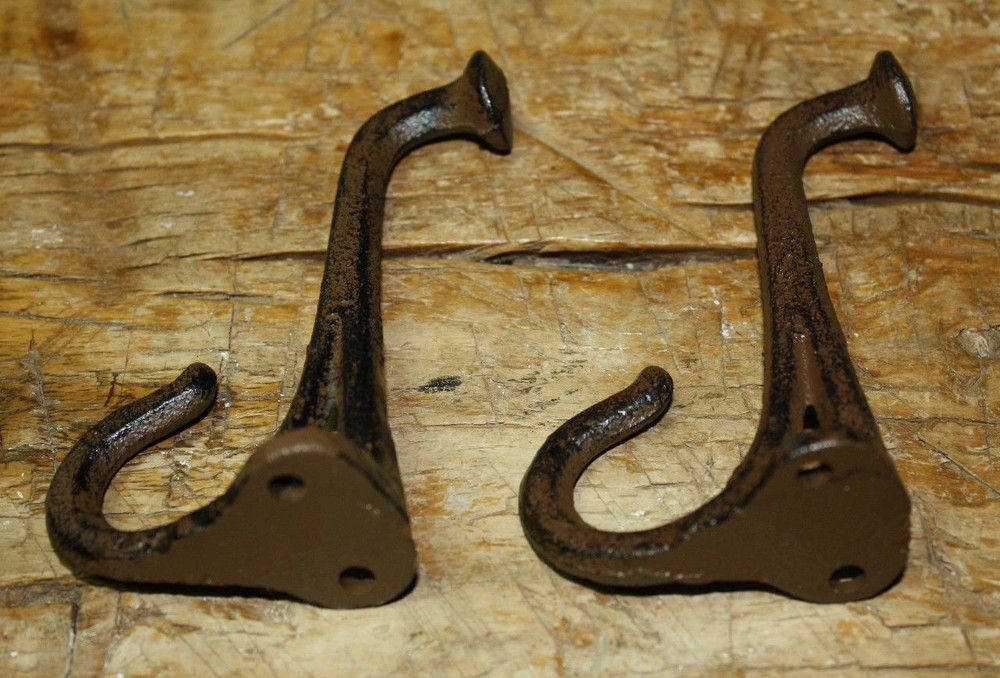 50 Cast Iron Tack Saddle Hook Style Coat Hooks Hat Hook Rack Hall Tree BROWN