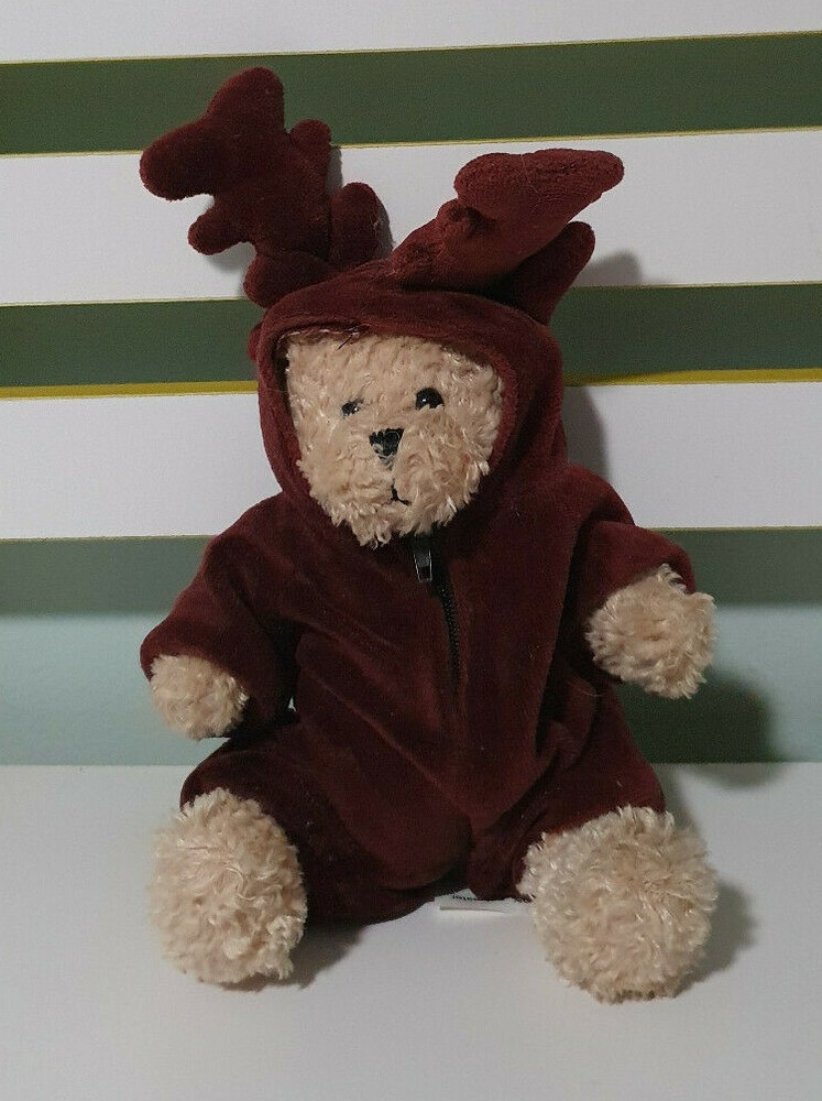 TEDDY BEAR IN REINDEER SUIT 16CM