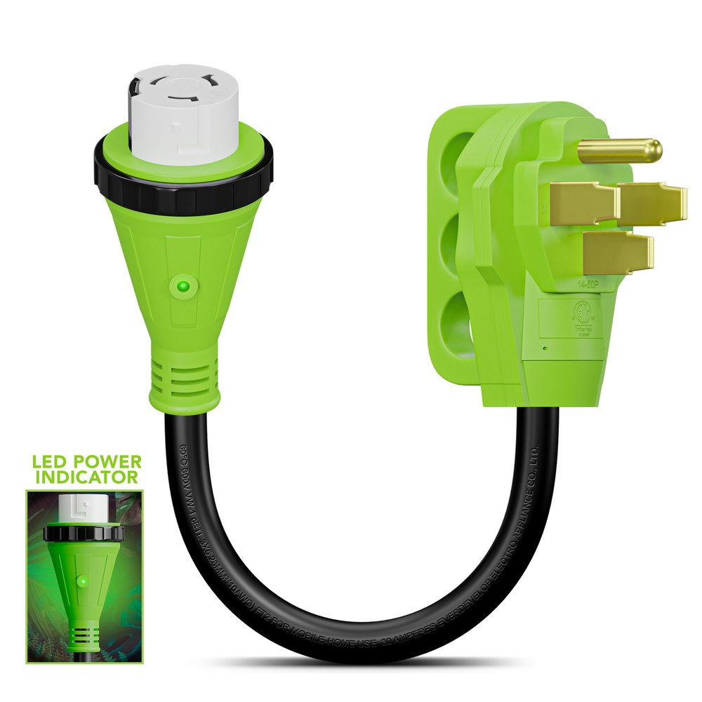 RV Power Cord Adapter 50 amp Male to 50 amp twist lock female camper detachable