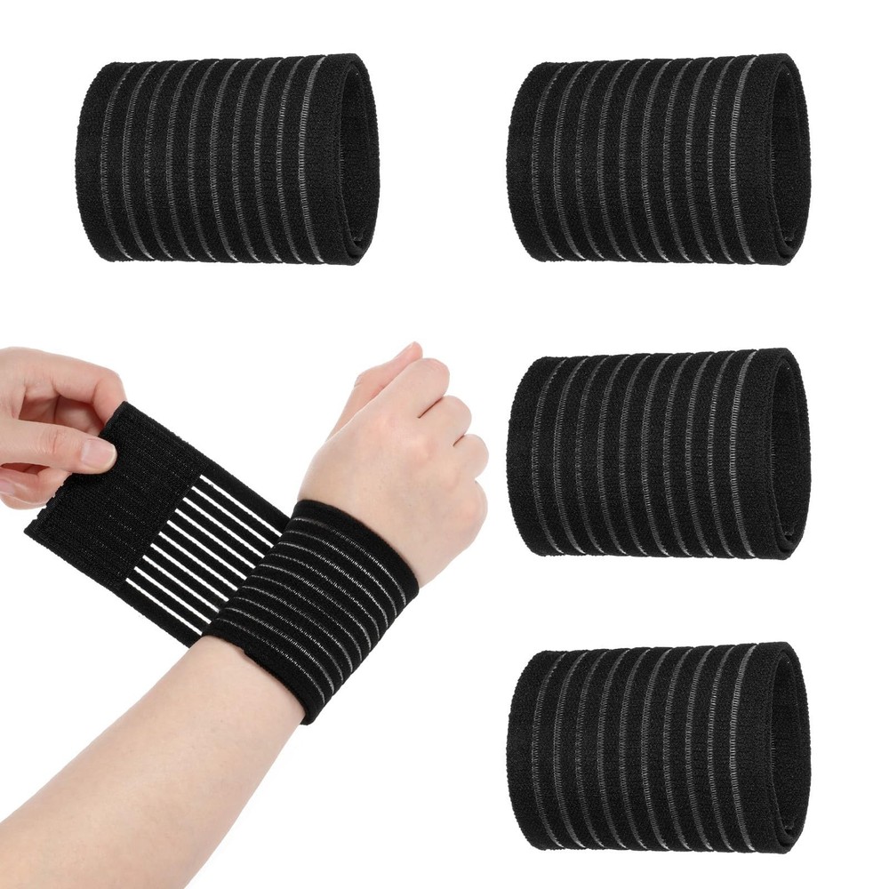4 PCS Bandage Arm Wrap Elastic Wrist Support Band Compression Adjustable Wris...