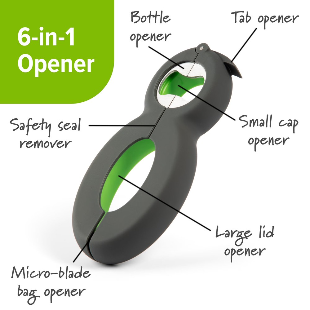 Prep Solutions 6-in-1 Multi Opener Kitchen Gadget Jar & Can Opener