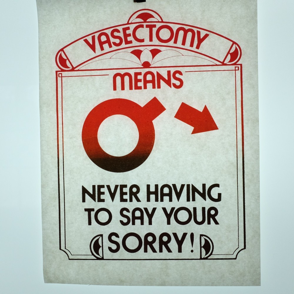 Authentic VINTAGE Vasectomy Means ... Heat Transfer Iron On