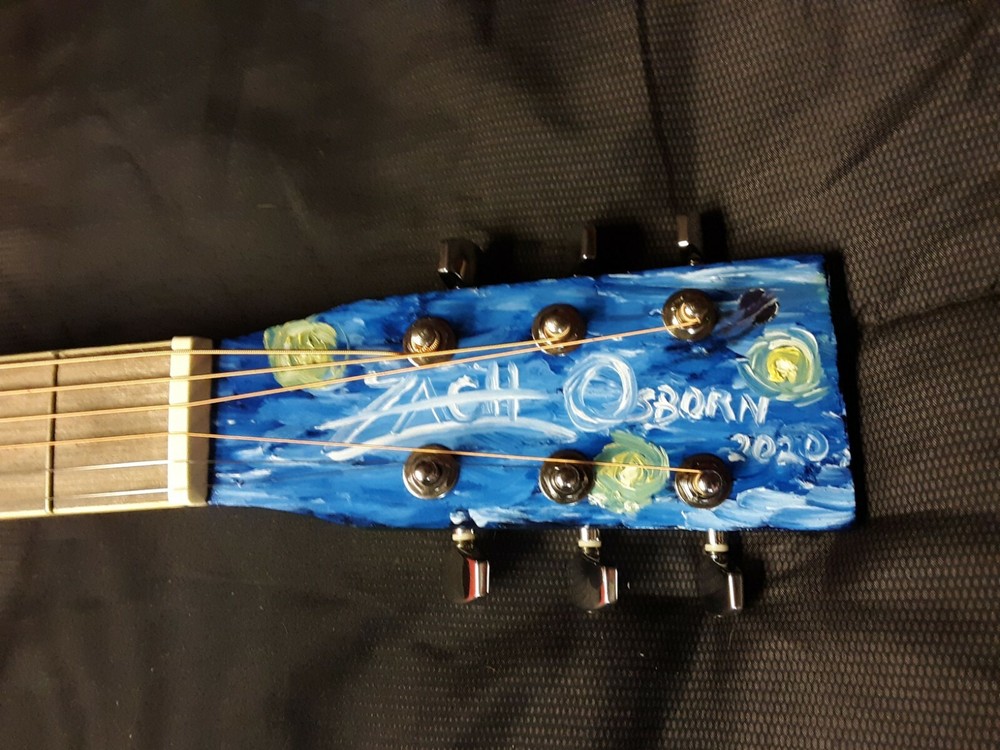 Starry Knight Guitar, Hand-painted custom artwork