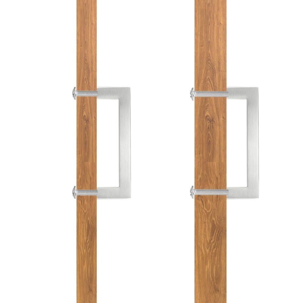 5 Pack Square Bar Drawer Handles, 5" Hole Center Kitchen Cabinets Pull, Silver