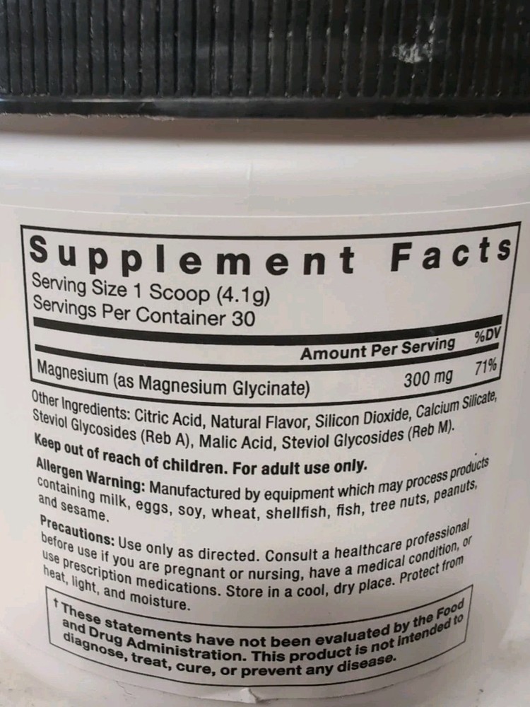 Force Factor Ultimate Magnesium Glycinate 300mg 30 Ser. Raspberry Lemon Exp 1/28