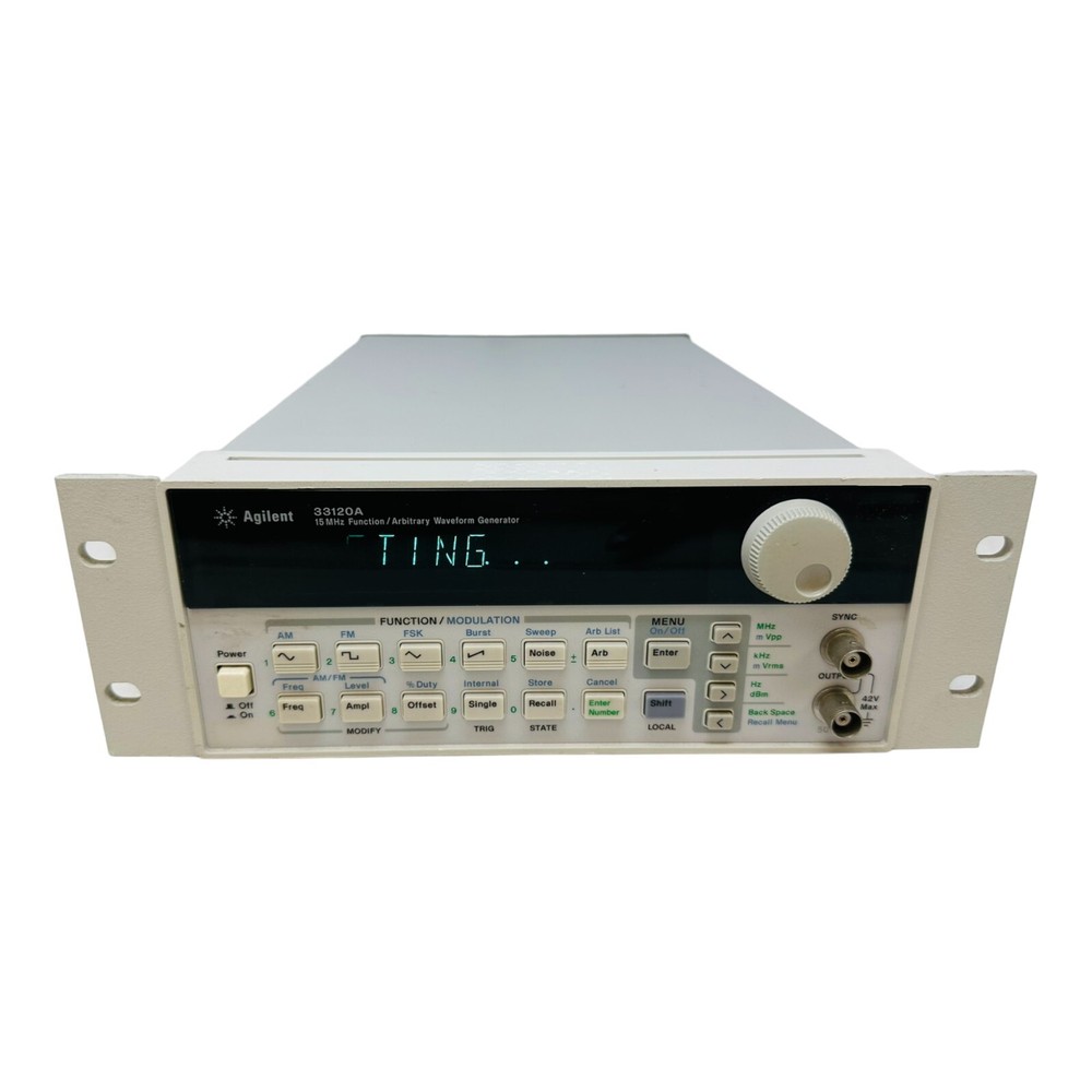 AGILENT 33120A 15MHz FUNCTION/ARBITRARY WAVEFORM GENERATOR PASSES SELF-TEST RM