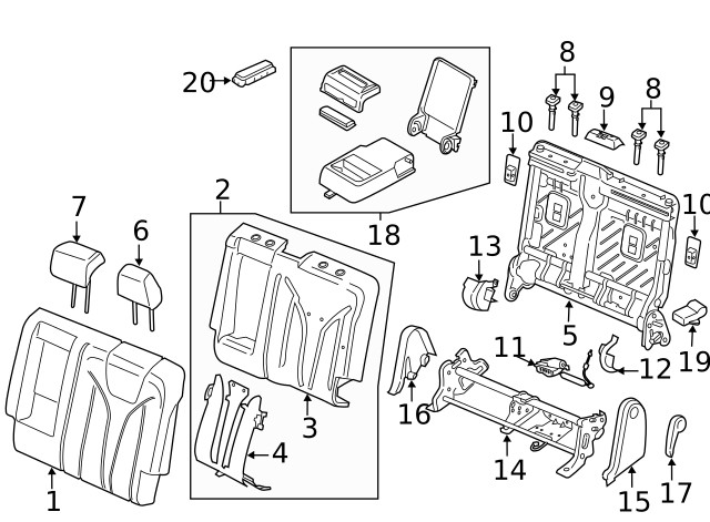 Genuine Ford Head Rest Assembly FA1Z-58611A08-BS